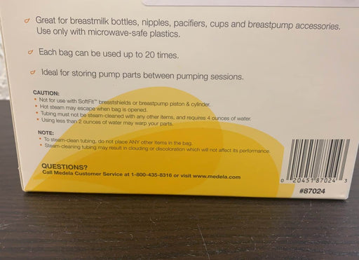 secondhand Medela Quick Clean Micro Steam Bags, Box of 5