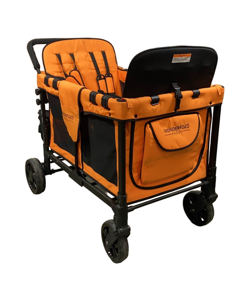 used Wonderfold W4 Multifunctional Quad Stroller Wagon, 2021, Sunset Orange