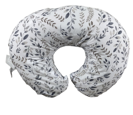 used Boppy Nursing Pillow, Grey Taupe Leaves