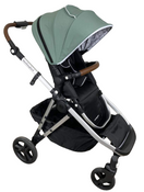 used Mockingbird Single to Double Stroller, 2022, Silver with Penny Leather, Windowpane, Sage