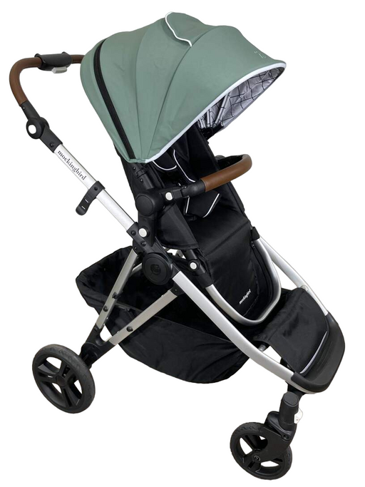 used Mockingbird Single to Double Stroller, 2022, Silver with Penny Leather, Windowpane, Sage