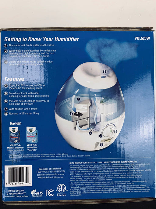 secondhand Vick’s Mini Filter Free Cool Mist Humidifier