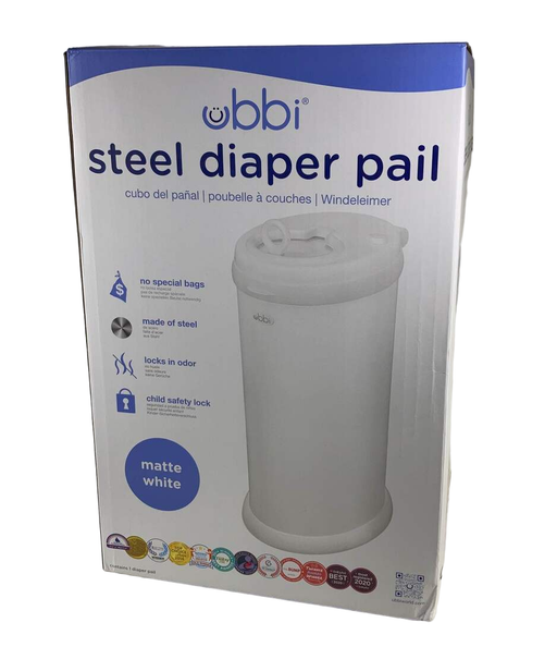 used Ubbi Diaper Pail, White