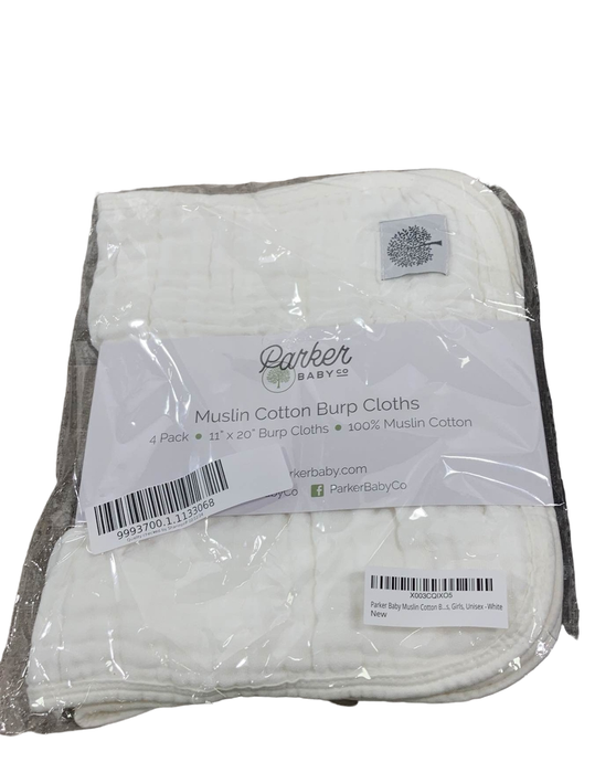 used Parker Baby Co. Muslin Cotton Burp Cloths, 4 Pack