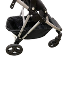 used Mockingbird Single Stroller, 2023, Watercolor Drops, Silver With Black Leather, Black