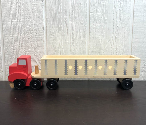 secondhand Melissa & Doug Big Rig Building Truck Wooden Play Set