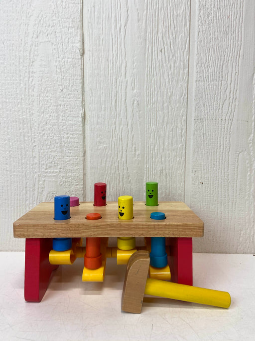 used Melissa & Doug Deluxe Pounding Bench Wooden Toy With Mallet