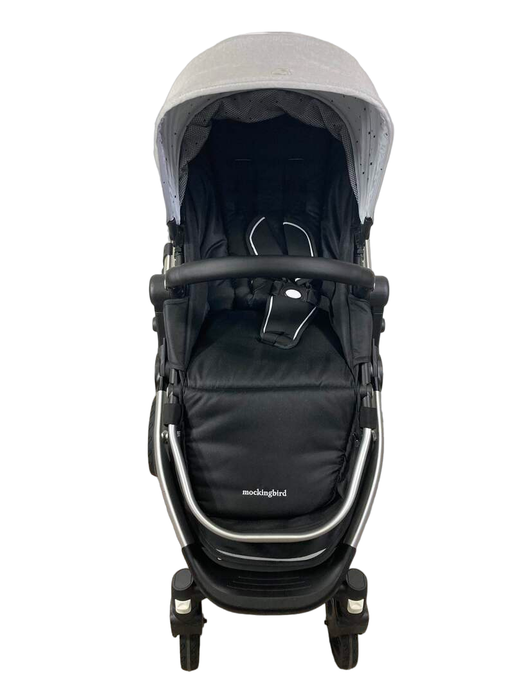 secondhand Mockingbird Single Stroller, 2023, Limited Edition Light Grey, Limited Edition Night Stars, Silver With Black Leather