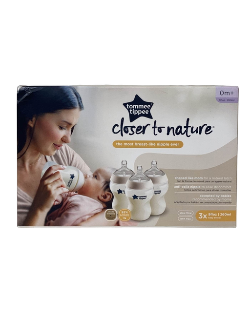 used Tommee Tippee Closer To Nature Baby Bottles, 9oz 3-pack