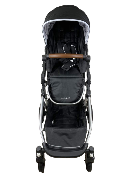 secondhand Mockingbird Single to Double Stroller, 2022, Silver with Penny Leather, Windowpane, Black