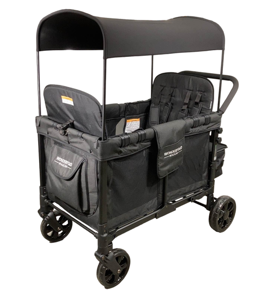 used Wonderfold W4 Multifunctional Quad Stroller Wagon, 2021, Volcanic Black