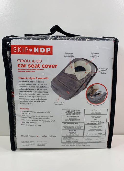 secondhand Skip Hop Stroll & Go Universal Car Seat Cover, Grey Feather