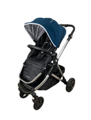 secondhand Mockingbird Single Stroller, 2023, Sea, Watercolor Drops, Silver With Black Leather