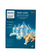 secondhand Philips Avent Anti-Colic Baby Bottle With AirFree Vent Newborn Gift Set, Blue