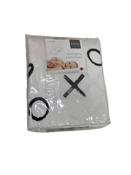 used Kushies Changing Pad Cover, XO Black and White