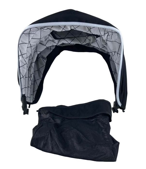 used Mockingbird Extendable Canopy with Sunshade, Black, Windowpane