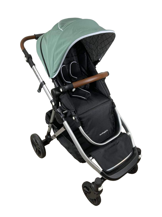 used Mockingbird Single to Double Stroller, 2022, Silver with Penny Leather, Windowpane, Sage