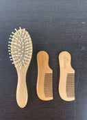 secondhand Natemia Wooden Baby Hair Brush Set Combo