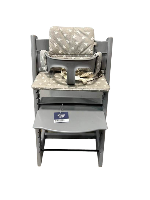 used Stokke Tripp Trapp High Chair With Baby Set And Cushion, Grey