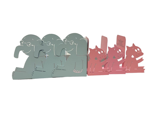 used YOTTOY Mo Willems Elephant & Piggie Metal Bookends