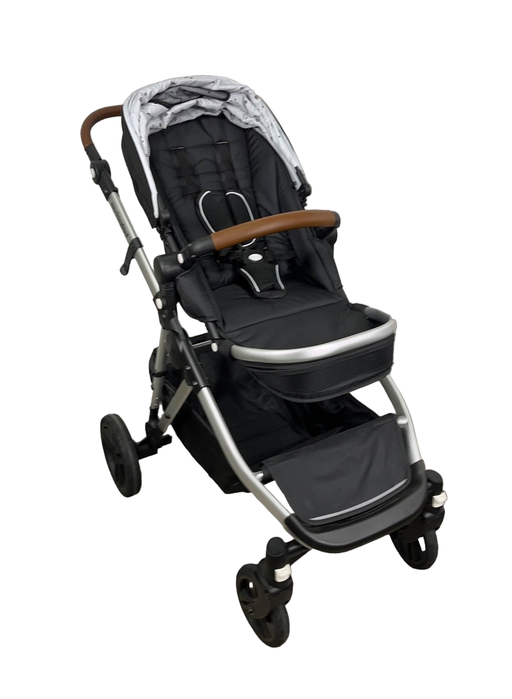 used Mockingbird Single to Double Stroller, 2023, Silver with Penny Leather, Watercolor Drops, Black