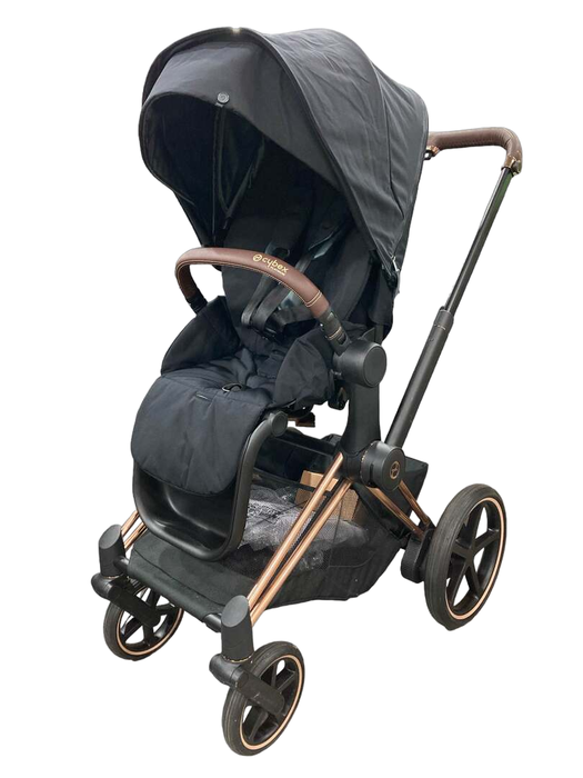 used Cybex E-PRIAM Electric Stroller, Rose Gold, Deep Black, 2022