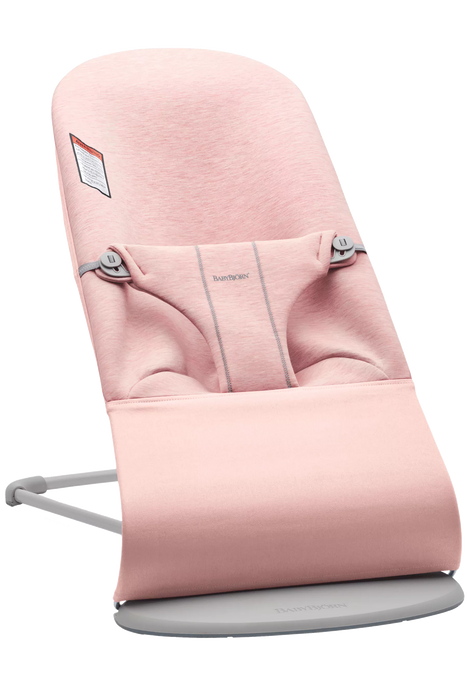 used BabyBjorn Bouncer Bliss, Light Gray Frame, Light Pink 3D Jersey