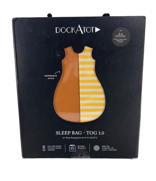 used DockATot Sleep Bag, 1.0, 0-6m, Golden Stripe / Pumpkin Spice