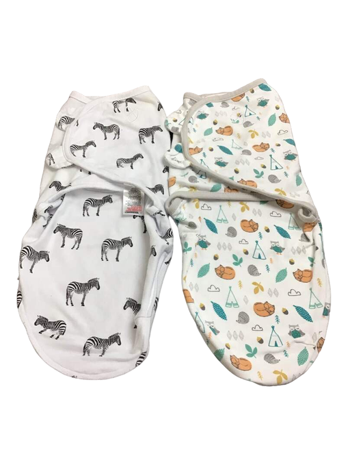 used Summer Infant SwaddleMe Original Swaddle Wrap 2pk, Small/Medium, Woodland Friends