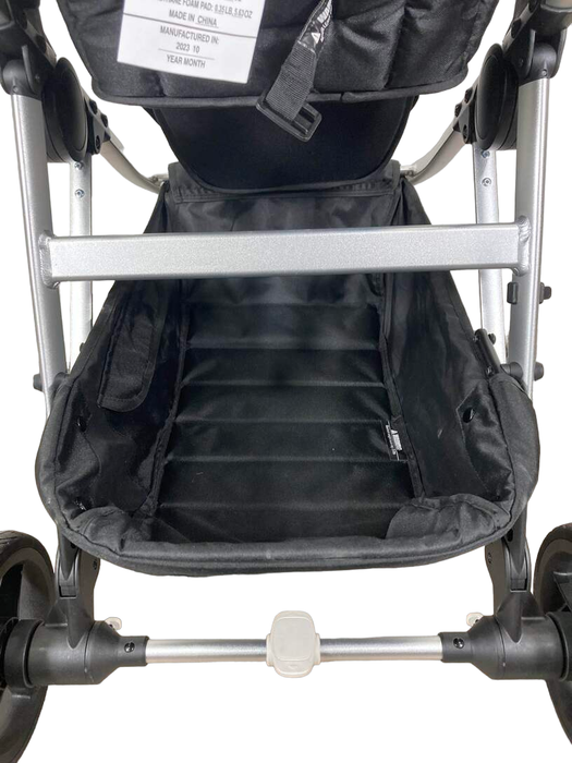 Mockingbird Single to Double Stroller, 2023, Silver with Penny Leather, Windowpane, Black