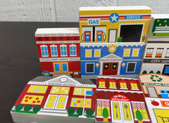 secondhand Melissa & Doug Wooden Town Playset