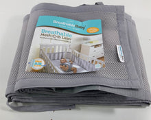 used Breathable Baby Mesh Crib Liner, Grey