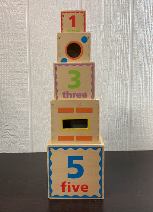 used Hape Pyramid Of Play Wooden Nesting Blocks