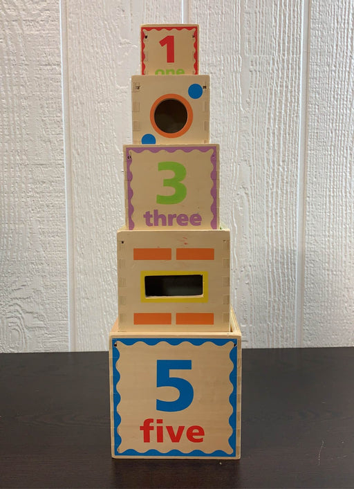 used Hape Pyramid Of Play Wooden Nesting Blocks