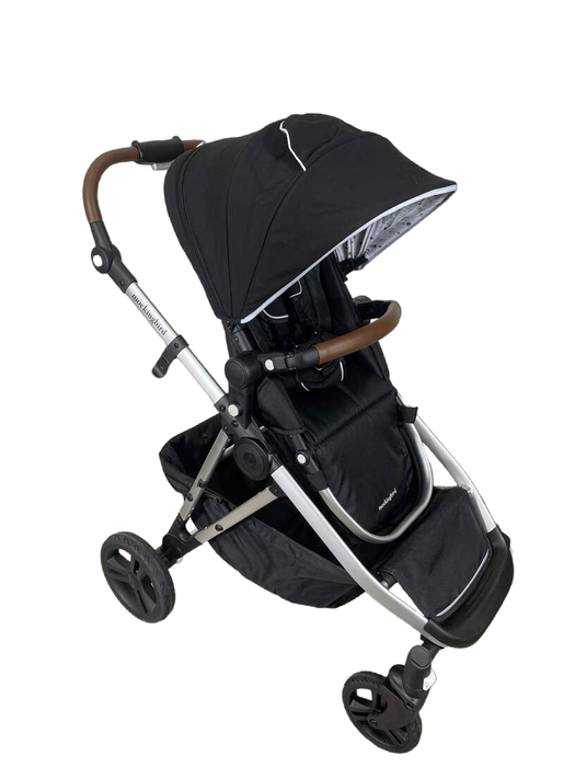 used Mockingbird Single to Double Stroller, 2022, Silver with Penny Leather, Watercolor Drops, Black