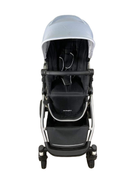 secondhand Mockingbird Single to Double Stroller, 2023, Silver with Black Leather, Watercolor Drops, Sky