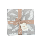 used Crane Baby Cotton Muslin Jacquard Blanket, Grey Feather