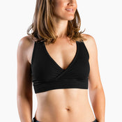 used Kindred Bravely French Terry Racerback Nursing And Sleep Bra, Black, Small