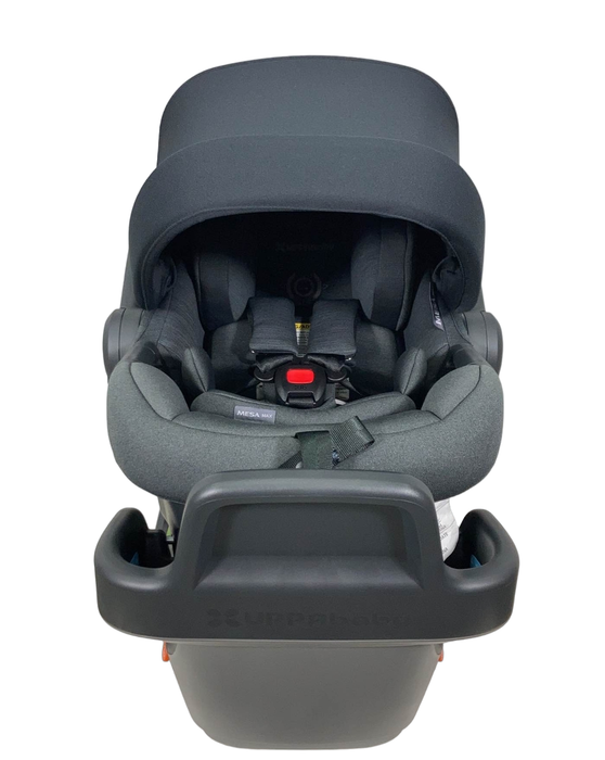 secondhand UPPAbaby MESA MAX Infant Car Seat and Base, 2022, DualTech Jake Charcoal