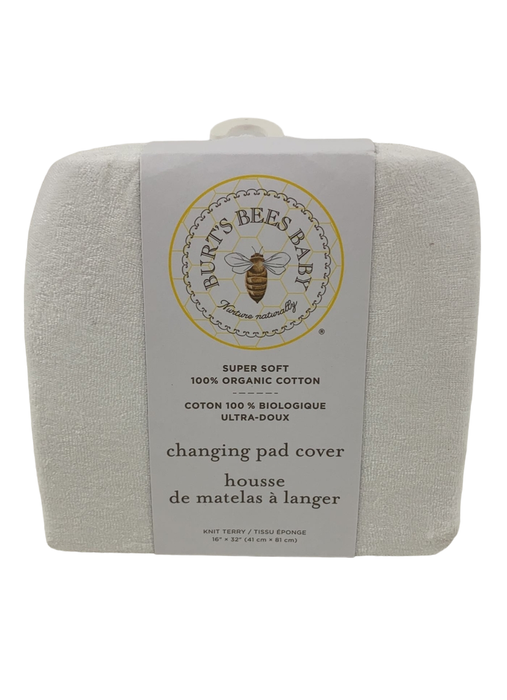 used Burt's Bees Baby BeeSnug Changing Pad Cover, White