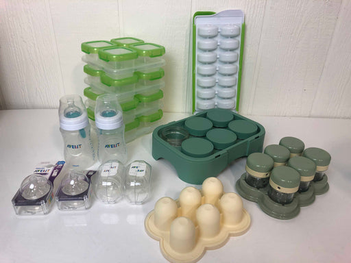 used BUNDLE Baby Food Storage And Avent Baby Bottles