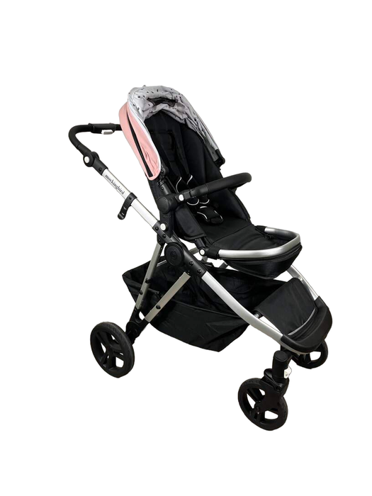 secondhand Mockingbird Single to Double Stroller, 2023, Silver with Black Leather, Watercolor Drops, Bloom