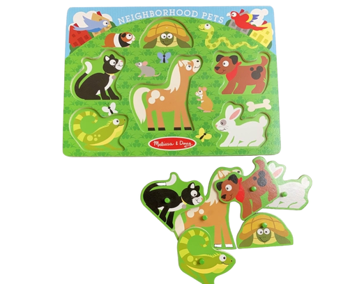 secondhand Melissa & Doug Wooden Puzzle, Neighborhood Pets