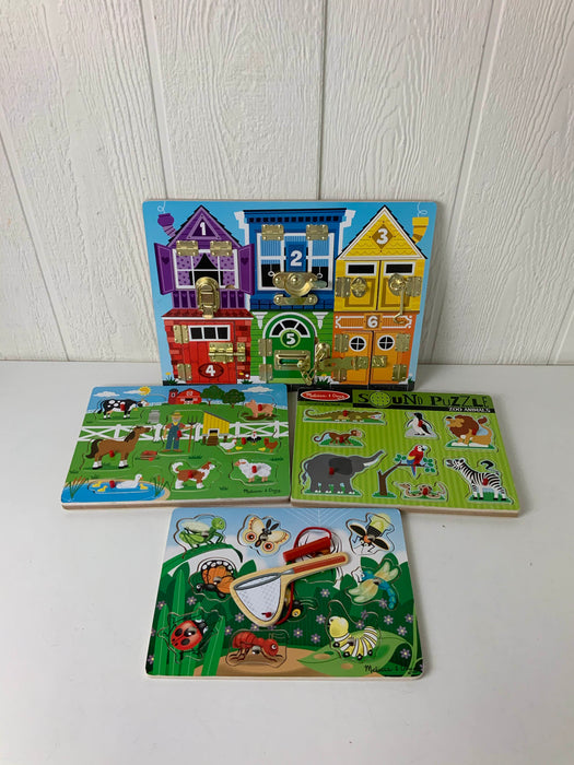 used BUNDLE Melissa & Doug Wooden Puzzles