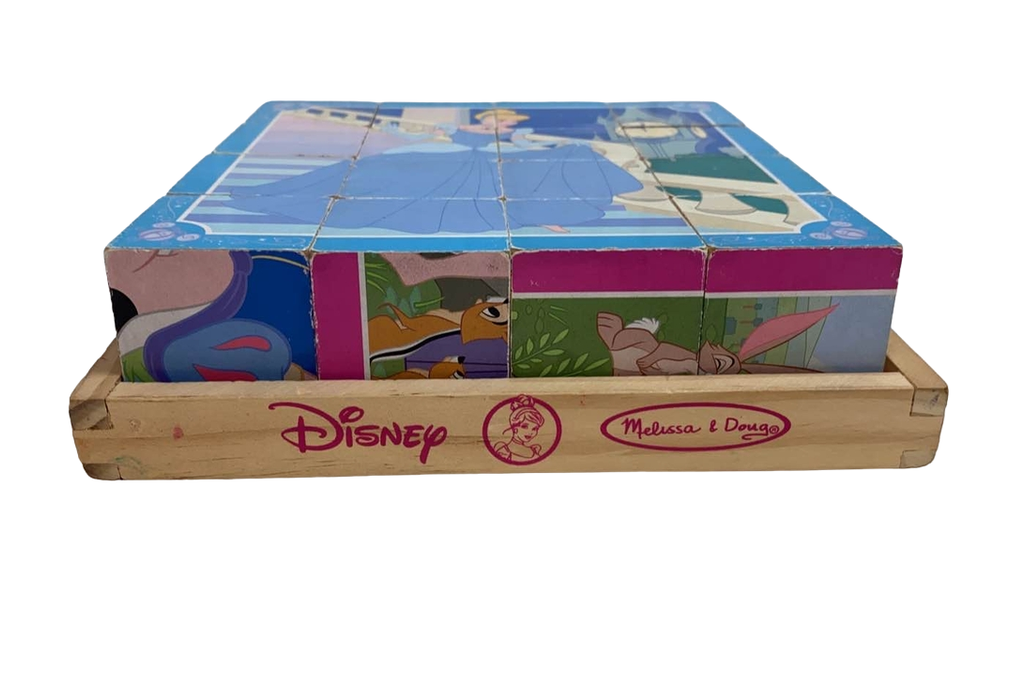 secondhand Melissa & Doug Disney Princess Wooden Cube Puzzle