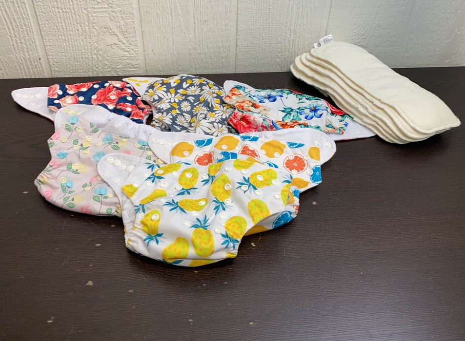 used Alva Baby One Size Adjustable Cloth Diapers