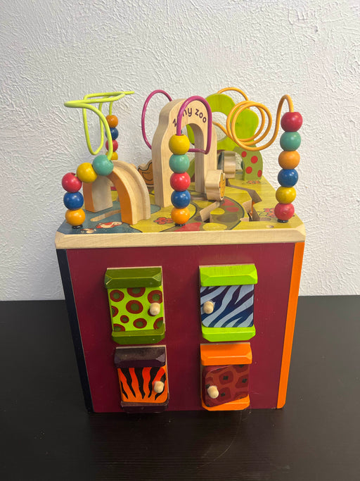 used B. toys Zany Zoo Wooden Activity Cube