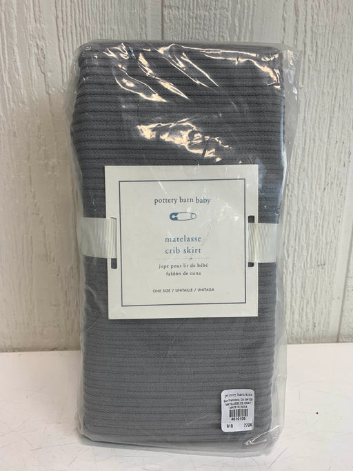 used Pottery Barn Kids Crib Skirt, Matelasse Gray