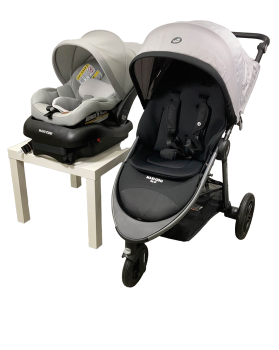 used Maxi-Cosi Gia XP 3-Wheel Travel System with Mico Luxe Car Seat, Midnight Moon, 2022