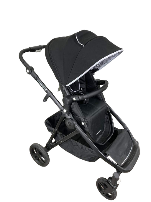 used Mockingbird Single to Double Stroller, 2022, Matte Black with Matte Black Leather, Windowpane, Black